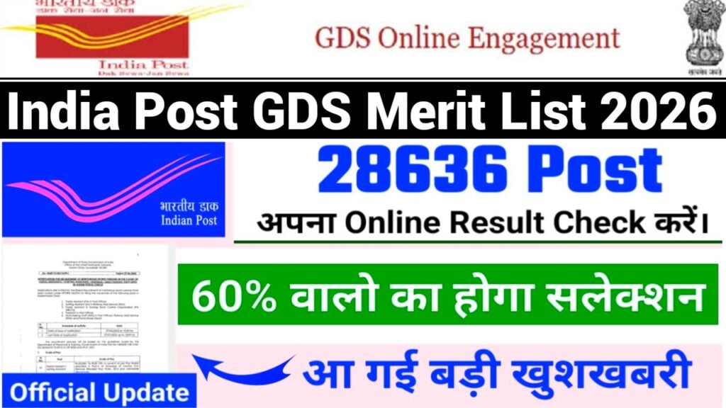India Post GDS Merit List 2026 State Wise, Expected Cut Off Marks